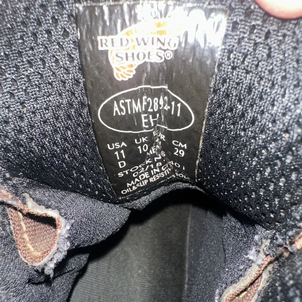 RED WING boots ASTMF2892-11 EH Men's Work Boots Brown Leather Waterproof Sz 11 D
